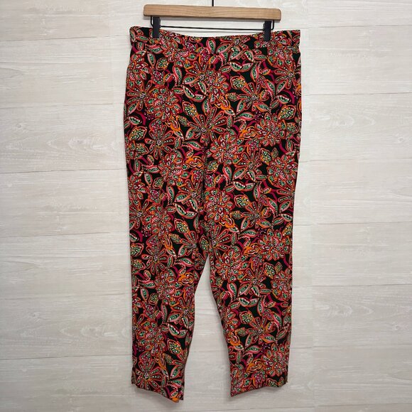 J. Crew Factory Jamie Pants Women’s Slim Ankle Trousers Multicolor Floral Print - Picture 2 of 8